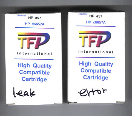 Bad Leaked Ink Cartridge and damaged head cartridge from Diamondink at eBay